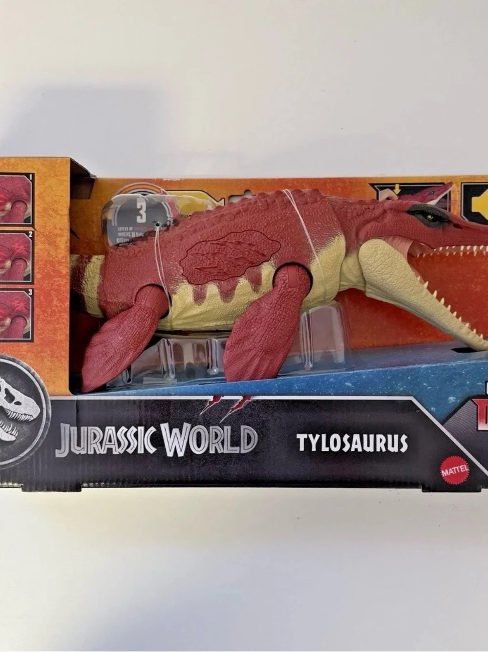 Mattel Jurassic World Tylosaurus in Red and Cream